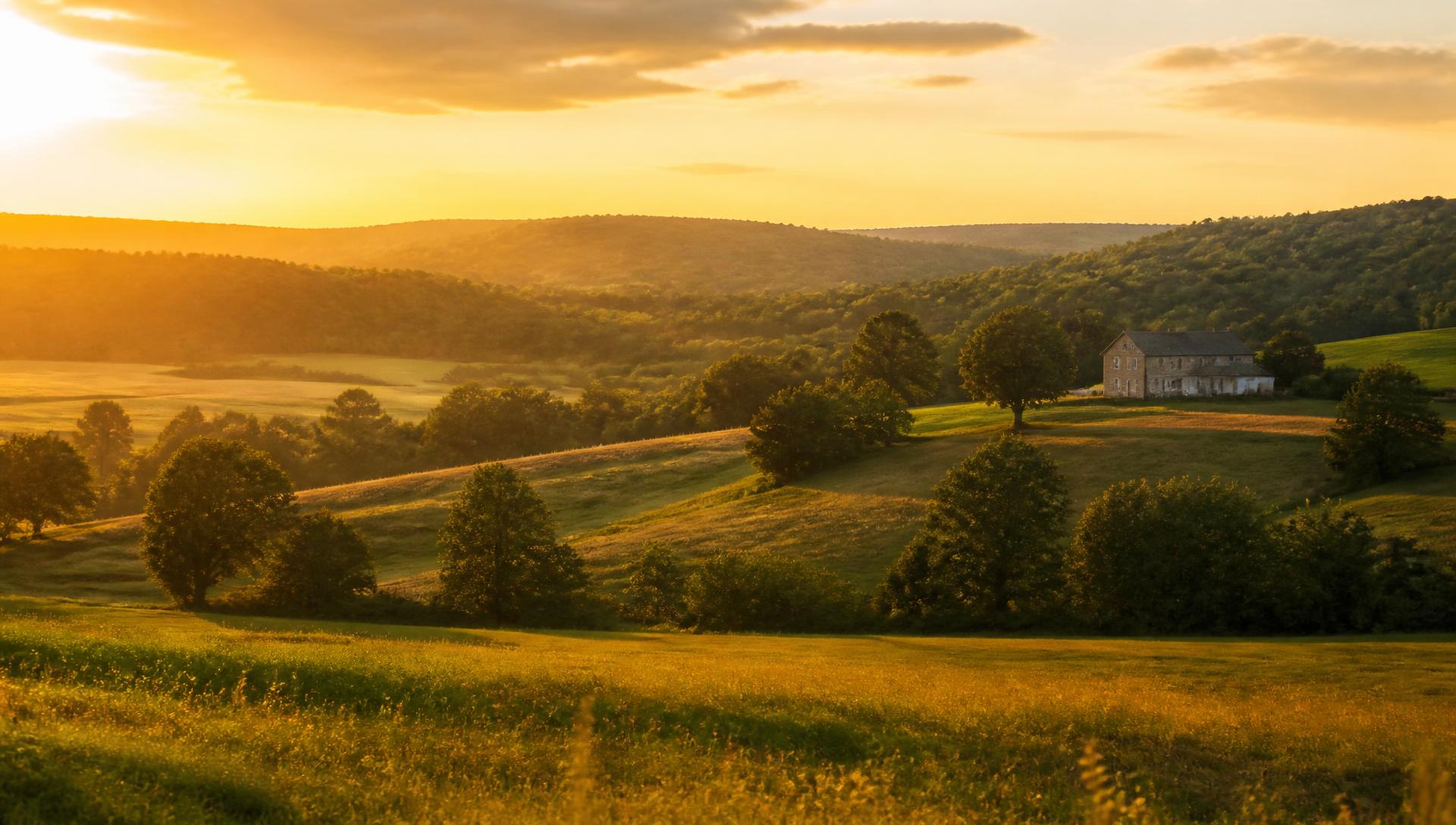 Hunterdon County countryside at golden hour